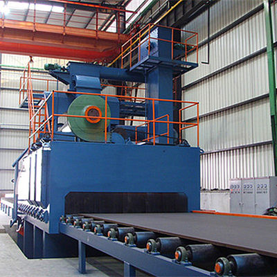0.5-1.5 M/Min Q6910 Roller Conveyor Shot Blasting Machine H Beam And Steel Plate