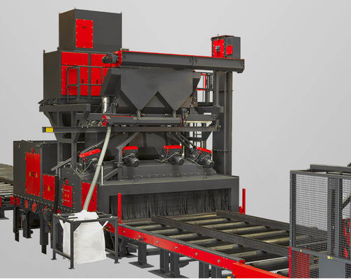 Q69 Steel Plate Conveyor System Sand Blast Machine For H Beam And Steel Cleaning