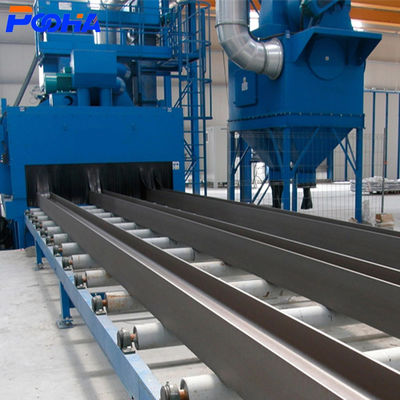 0.5-1.5 M/Min Q6910 Roller Conveyor Shot Blasting Machine H Beam And Steel Plate